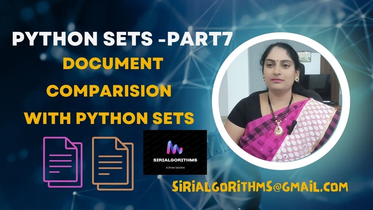 30. How to compare document content with python sets - example - YouTube