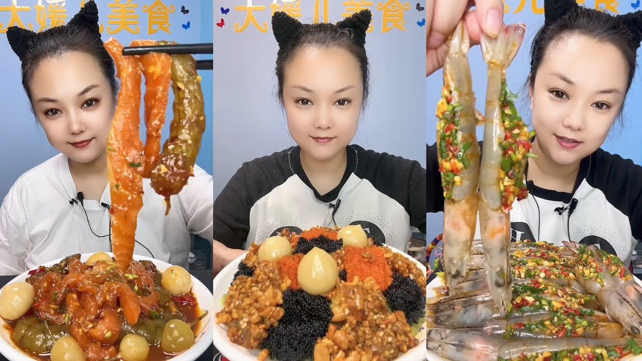 Asmar challenge Eating Seafood 🦞🦞 Shrimp 🍤🦐 Crap 🐙🦑 🐙🦑 Squid #mukbang #shrimp #seafood #lopster