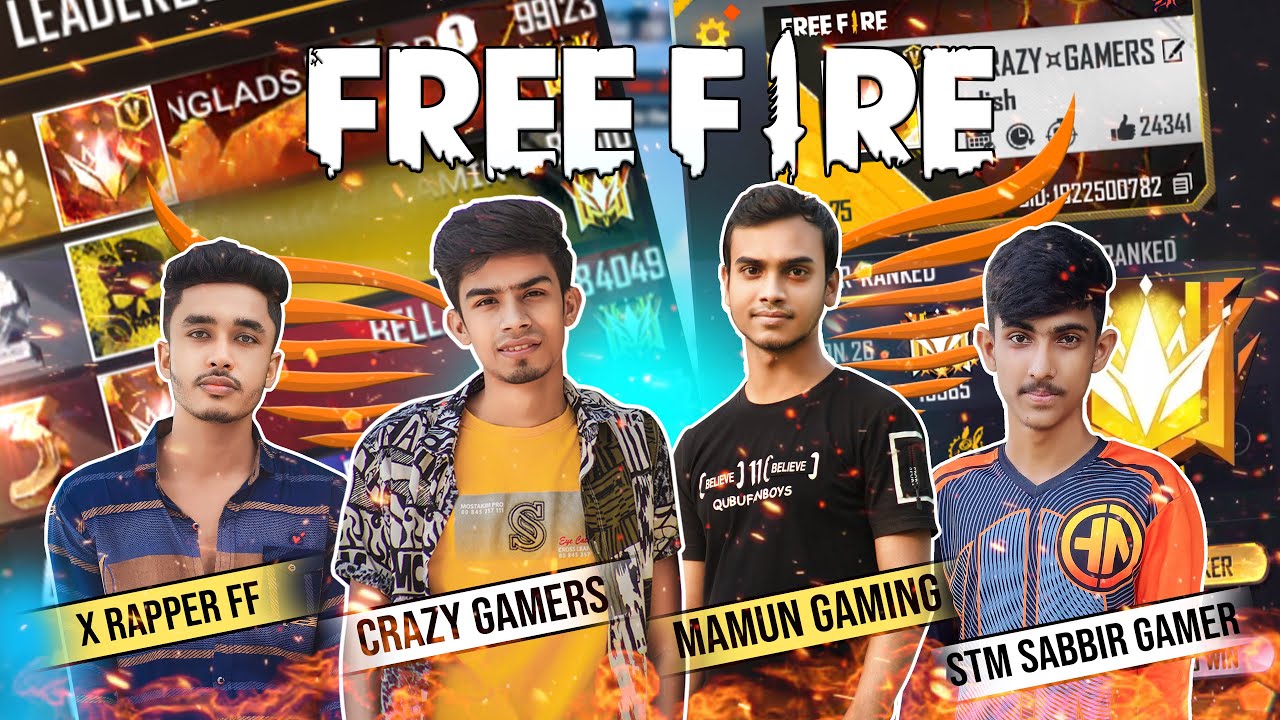 Free Fire 1vs4 Hard Gameplay like B2K - Region Top 1 Squad on Fire😂