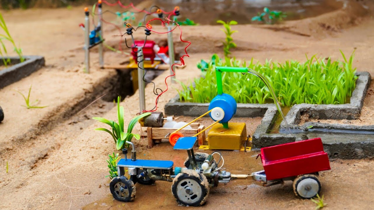 Diy tractor mini dam new science project || - YouTube