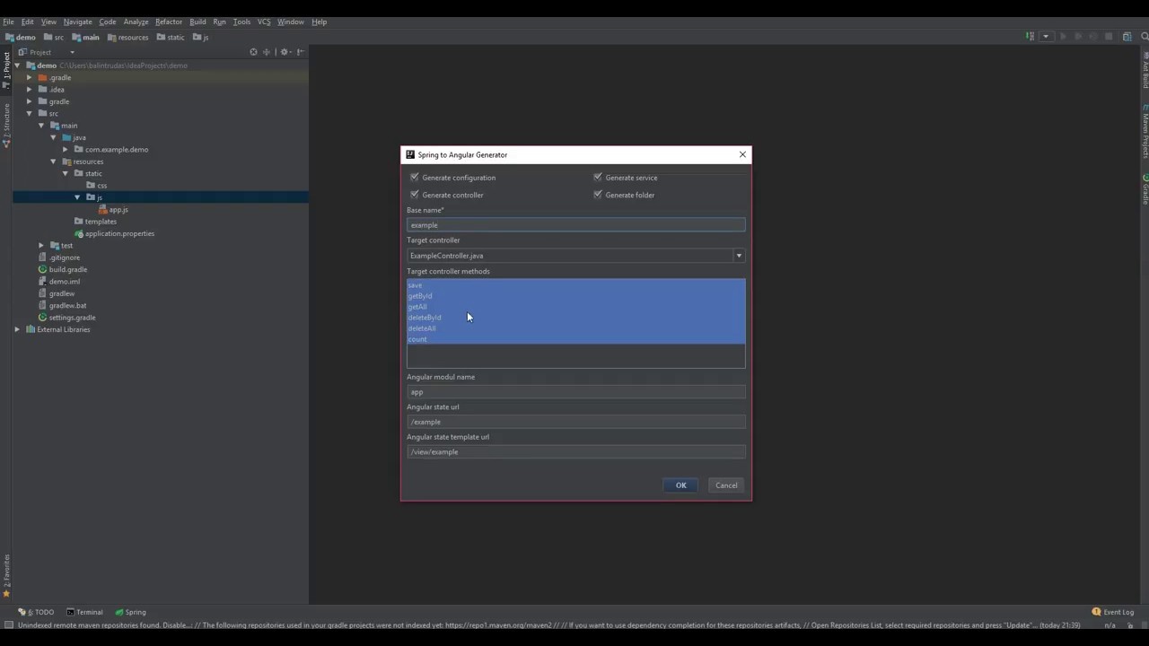 Spring and AngularJs Code Generator Plugin - Quick Demo - YouTube