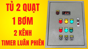 Tủ 2 Quạt 1 bơm tự động theo nhiệt độ cho trang trại 2 kênh nhiệt timer luân phiên |Tu Dien DITICO