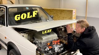 Motor installation, dash removal, EV conversion Vw golf rabbit MK2, Update, Nissan leaf Em57 motor