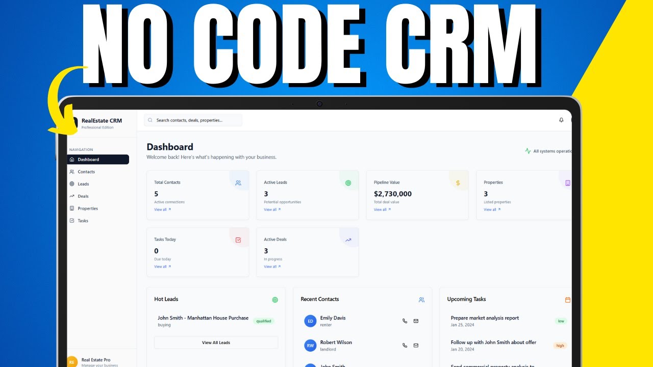 How To Make Your Own CRM With No Code (Hubspot,Pipedrive,Clickup ...