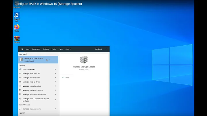 Configure RAID in Windows 10 (Storage Spaces)