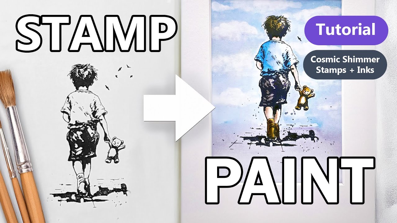 Штамп «Пусть приключения начнутся» акварелью | Мастер-класс с Энди Скиннером