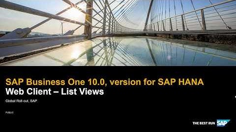 Web Client - List Views in SAP Business One 10.0, version for SAP HANA