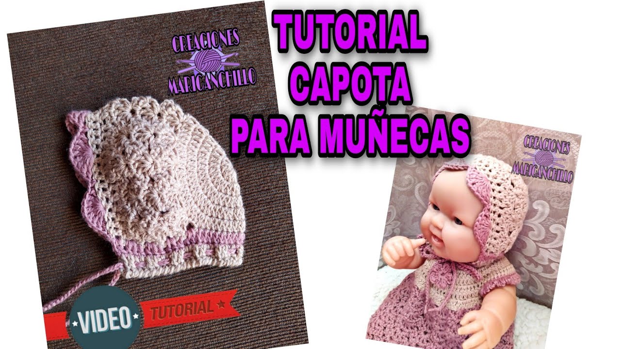 CAPOTA A CROCHET PARA MUÑECAS