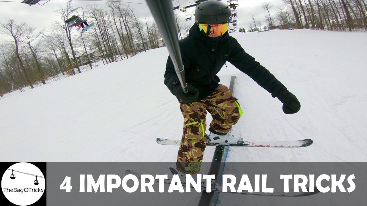 First 4 Rail Tricks To Learn On Skis Youtube