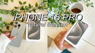 iPHONE 15 PRO UNBOXING + SETUP! | natural titanium, USB-C, buying in store, + setup issues... 🥵