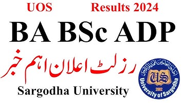 BA BSc Results 2024 UOS | ADP Results 2024 UOS | ADA ADS ADC Annual 2024 Results UOS