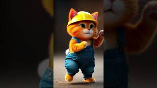 🐱🚧Construction Cat In A Hard Hat Dancing Cuteness Overload Resimi