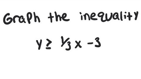 Inequality: Graph the inequality y ≥ 1/3 x - 3
