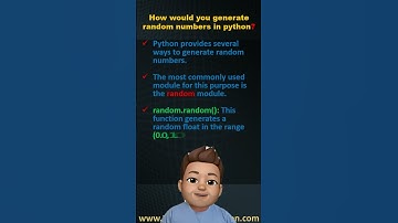 #46 How would you generate random numbers in python | Python Interview Questions and Answers| Shorts