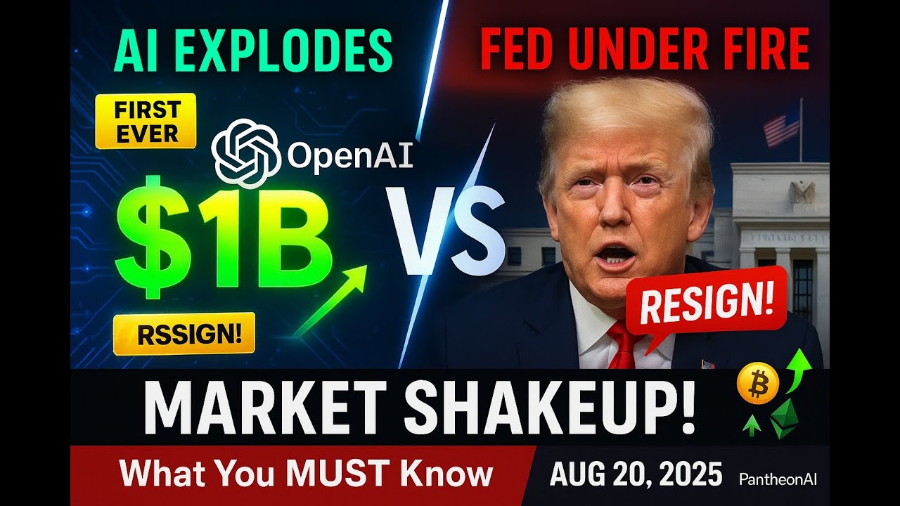 OpenAI Hits $1 BILLION Month 🚀 Trump Demands Fed Resignation + Crypto SURGES