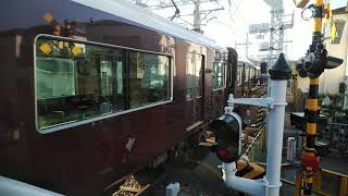 阪急電車　臨時急行梅田行き　引き上げ線から入線　ポイント切り替えシーンあり