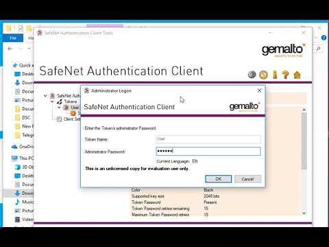 How to Admin logon and user password reset on Safenet eToken