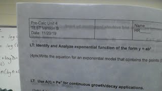 Exponential and Logarithmic Functions Practice Test Solutions