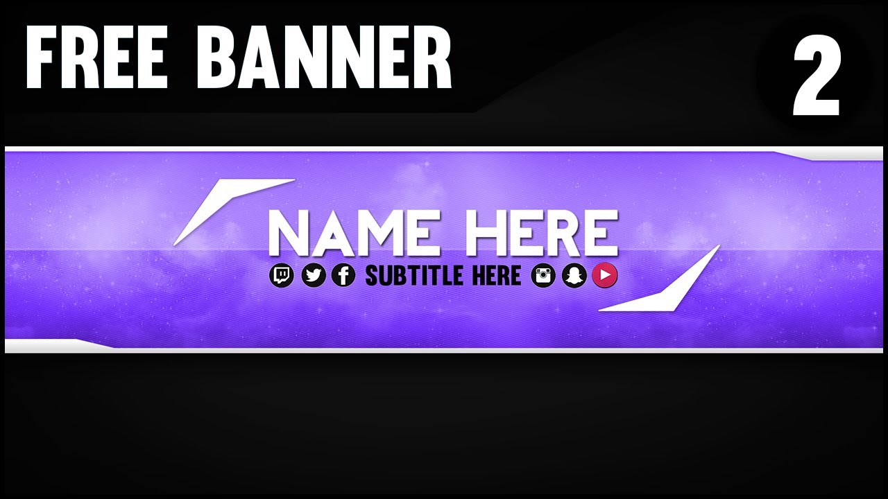 Free YouTube Banner Template #2 (Folder and .PSD File ... - 1280 x 720 jpeg 104kB