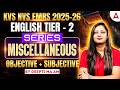 KVS Tier 2 English Preparation | English Miscellaneous Que. | KVS NVS Tier 2 TGT/PGT English Classes