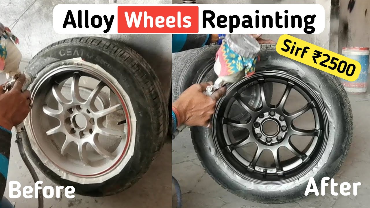 My Tata Tiago alloy wheels Repainting alloy wheels restoration YouTube
