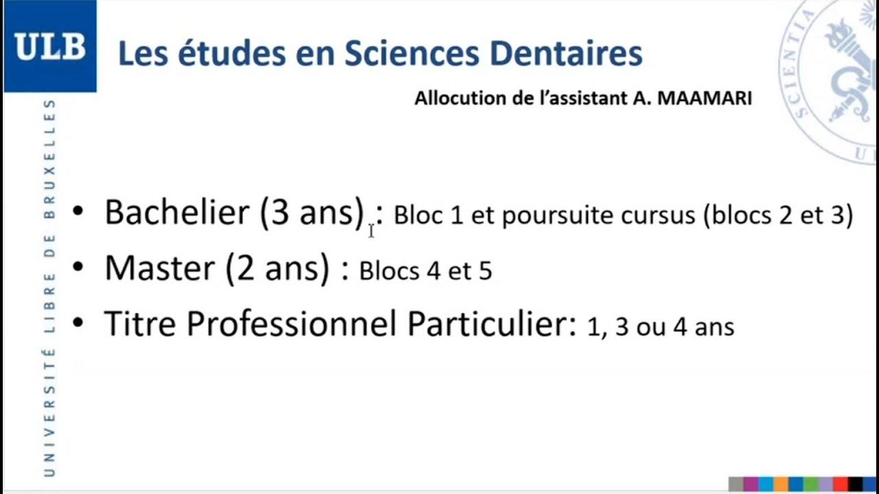 Présentation des études en Sciences dentaires