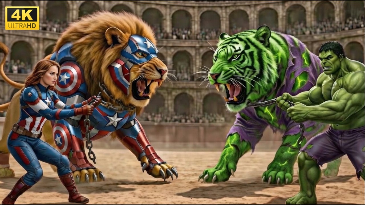 HULK Tiger vs CAPTAIN AMERICA Lion King | THE ULTIMATE AVENGERS BEASTS! ⚔️