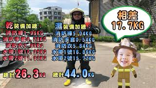新北市政府消防局之乾溼救災裝備重量實驗