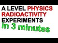 Radioactivity Experiments Quiz