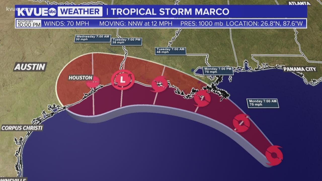 Marco downgraded from Hurricane to Tropical Storm | KVUE