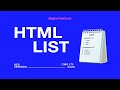 HTML List | Complete Guide to HTML List | NIELIT O Level CCC Exam