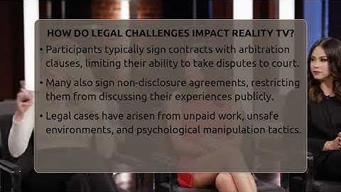 How Do Legal Challenges Impact Reality TV? - The Reality Radar