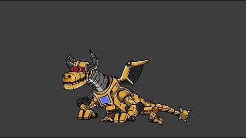 Robot Dragon Character Sprite Sheet