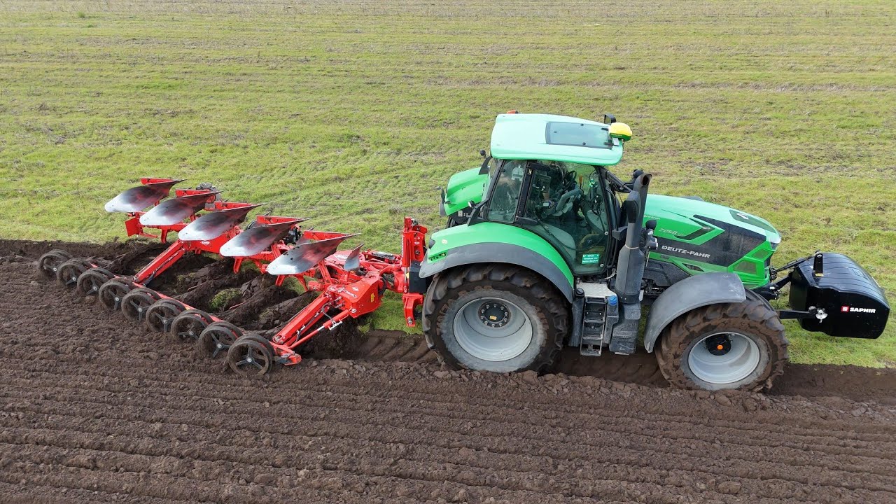 DEUTZ-FAHR 7250 TTV с оборотным плугом KUHN VARI-MASTER L / 4K