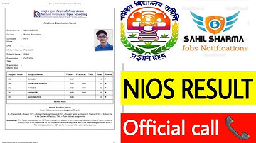 Nios result 2022 october|nios result|nios october exam result date 2022|nios exam result|#niosresult