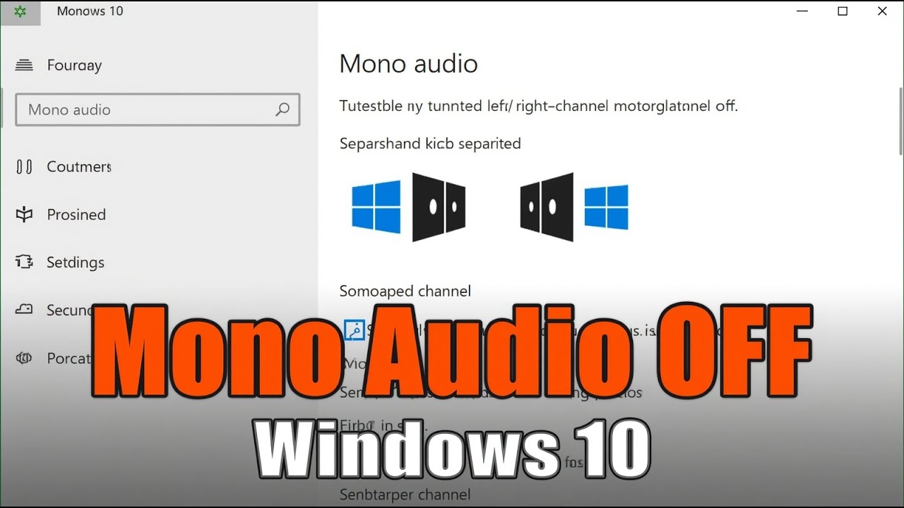 Disable Mono Audio Mode in Windows 10 Step by Step