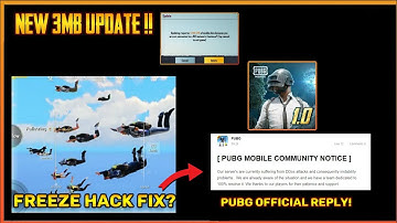 Pubg Mobile Official Reply On Server Freeze || Why New 3Mb Update And More ||