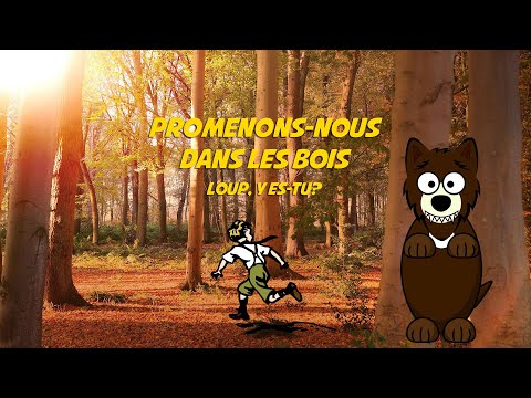 Promenons-nous dans les bois (Loup, y es-tu?) (instrumental - lyrics video for karaoke)(paroles)