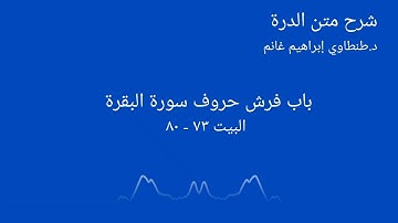 شرح متن الدرّة || د.طنطاوي إبراهيم غانم || سورة البقرة ٢