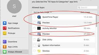 1186. 2 QuickTimes + 2 Previews Apps allowed in Screen Time