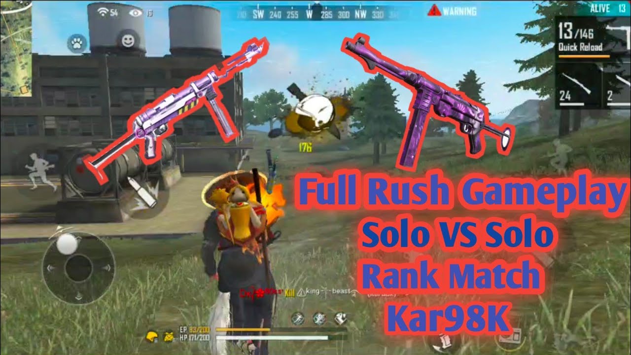 Solo VS Solo Rank Match Full Rush Gameplay Kar98k Garena Free Fire ...