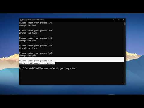 Guess the Magic Number Program in C++