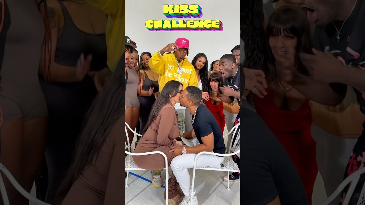 ⁣Kiss Paper Challenge 💋 (P2) #funny #short #couples