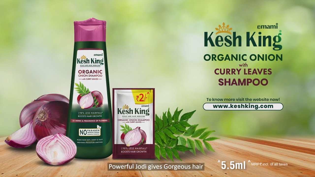 Kesh King Organic Onion and Curry Leaves Shampoo 20 Secs Marathi