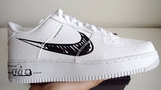 nike air force 1 lv8 utility scribble white