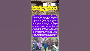 "Cuma Jabat 5 Tahun, Anggota DPR Dapat Uang Pensiun Seumur Hidup? Enak Benar #anggaran #dpr #pensiun