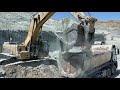 Caterpillar 390D Excavator Loading Mercedes Arocs Trucks - Pyramis Ate