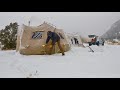 LIVING IN A TENT ALL WINTER IN COLORADO: INSANE EVENING WINDSTORM, TEMPS -4F, -20C, FROZEN CAMP