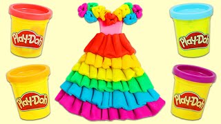 How to Make a Beautiful Rainbow Play Doh Dress | Fun & Easy DIY Play Dough Arts and Crafts!