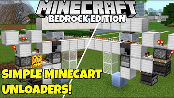 Minecraft Bedrock: Minecart Unloader Tutorial, One Wide Tileable! MCPE Xbox PC